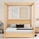 preview thumbnail 9 of 22, Modern Canopy Queen/Full Platform Bed with Stylish Headboard and Support Legs