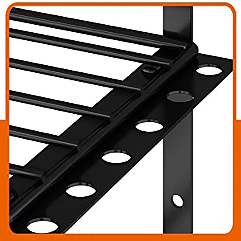 Black Steel Wall-Mounted Tool Storage Rack 3-Layer Organizer for Garage Workshop Tools - 16.22”L x 8.31”W x 7.87”H