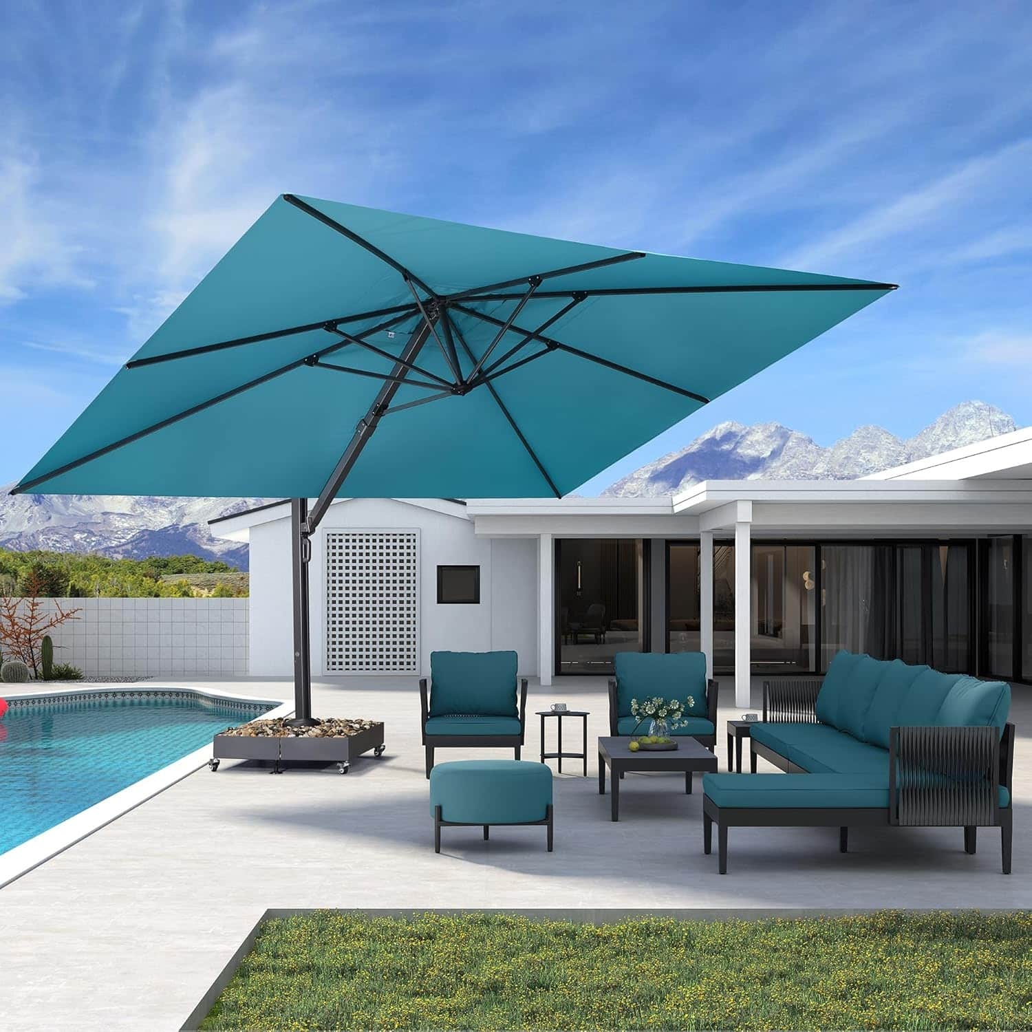biggest size patio umbrella 14ft Double Sided Outdoor Market Extra Large Umbrella with Crank, Cross Base for Deck, Lawn, Backyard and Pool, Brown : Patio, Lawn & Garden 15FT Outdoor Patio Garden Umbrella Introducing our 15ft Outdoor Patio Umbrella the perfect blend of style PURPLE LEAF Extra Largest Premium