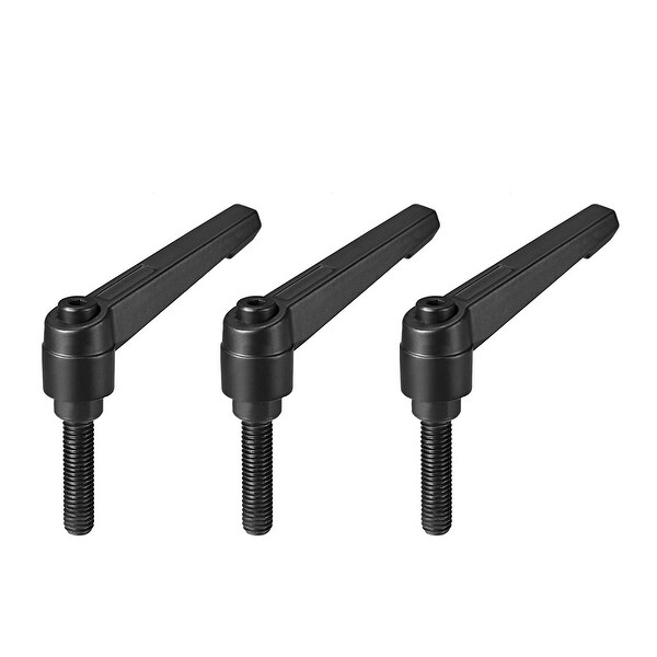 M8 x 32mm Handle Adjustable Clamping Lever Thread Male Threaded Stud 3Pcs