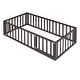 preview thumbnail 6 of 35, Twin Size Wooden Floor Bed Frame with Safety Fence and Privacy Door - Stylish & Minimal Deybed