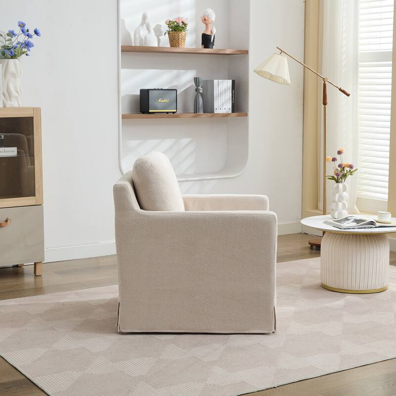 29.92" Chenille Swivel Accent Chair with Removable Cushion