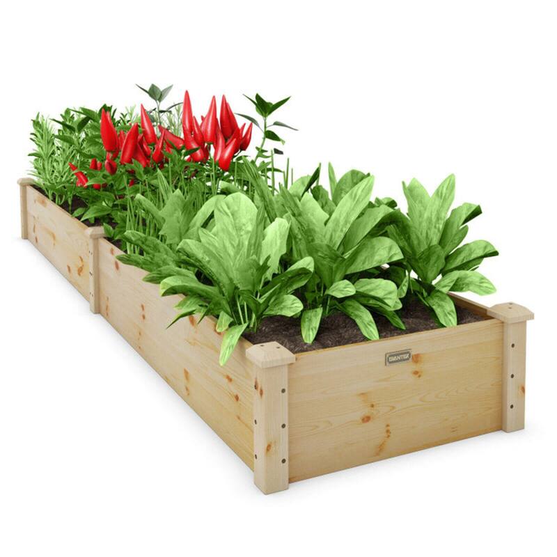 Wooden Raised Garden Bed for Vegetables Flowers Fruit