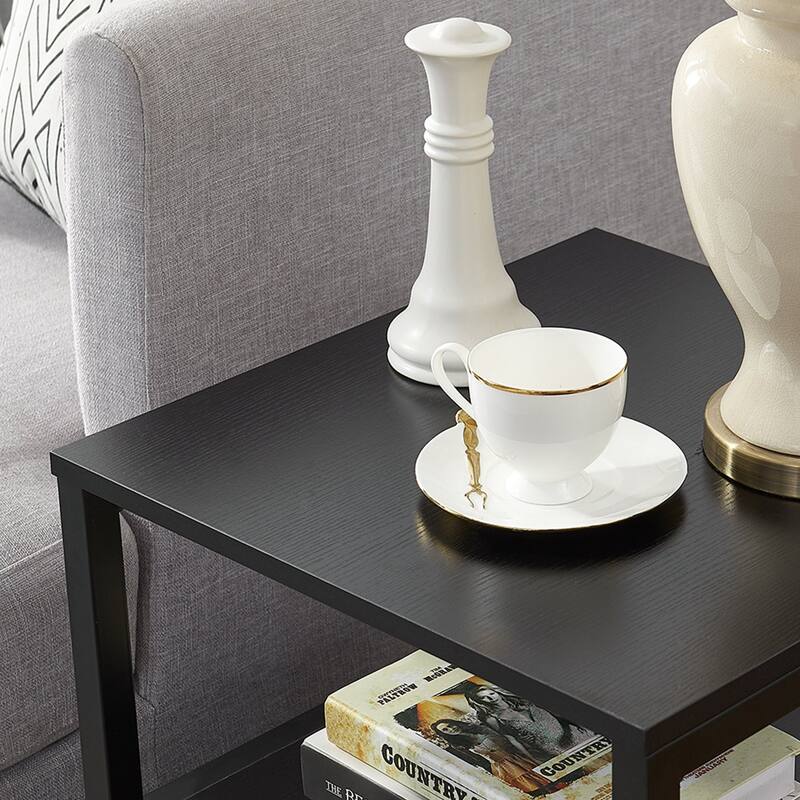 VECELO Nightstand Set of 1/2, Modern Square Side End Table, Living Room, Study Metal Frame