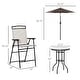 preview thumbnail 3 of 22, Outsunny 4 Piece Folding Outdoor Patio Pub Dining Table And Chairs Set With 6' Adjustable Tilt Umbrella
