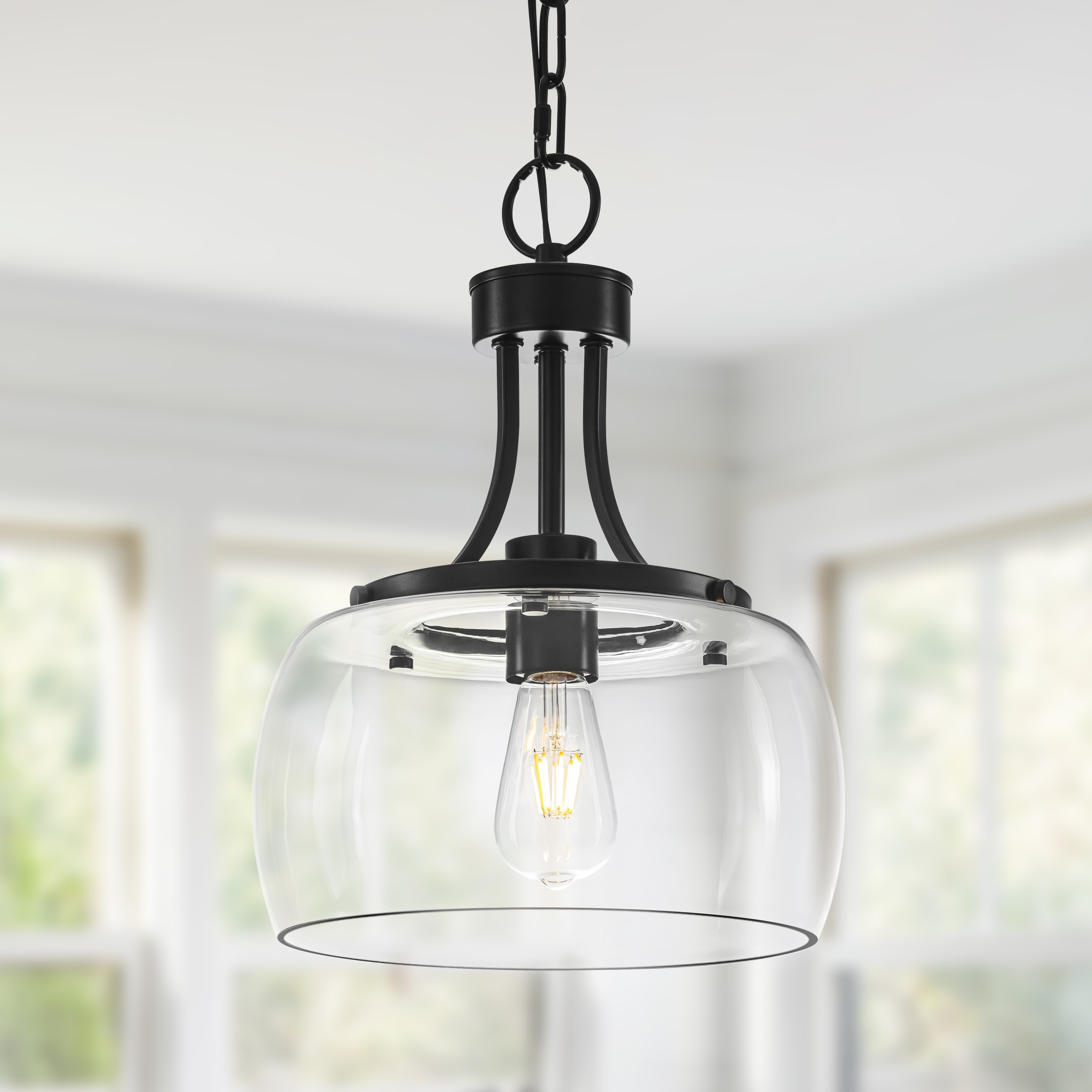 Starsky 1/3-Light Modern Clear Glass Dome Pendant Light - On Sale