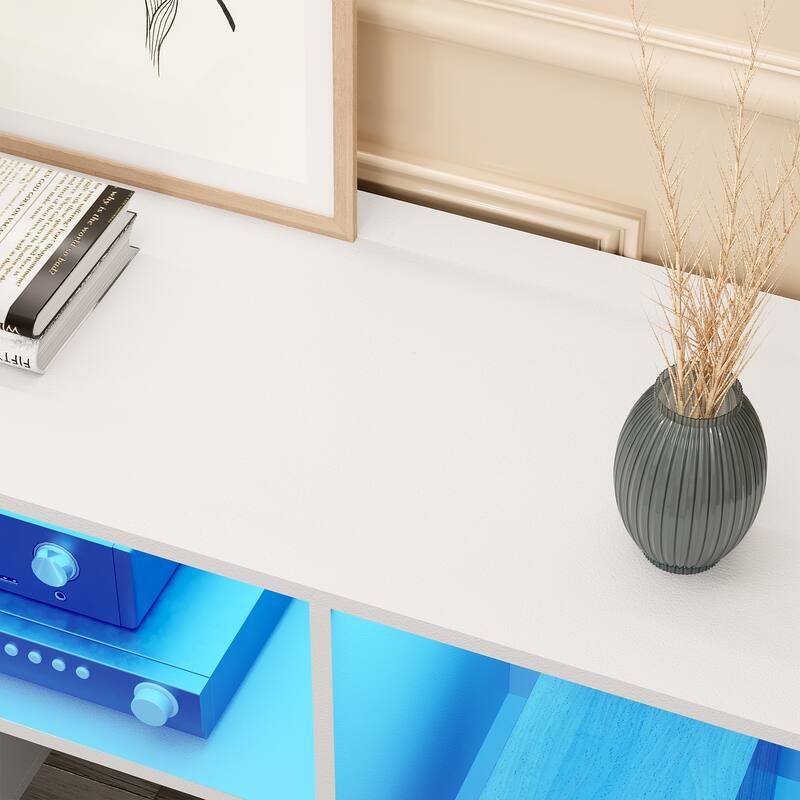Moasis Modern DIY TV Stand Deformable Entertainment Center with LED Light Strip