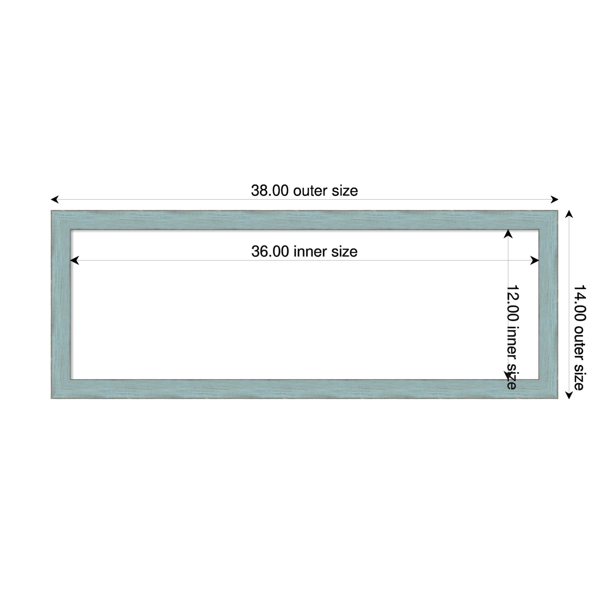 Amanti Art Sky Blue Rustic Framed Dry Erase Magnetic Board