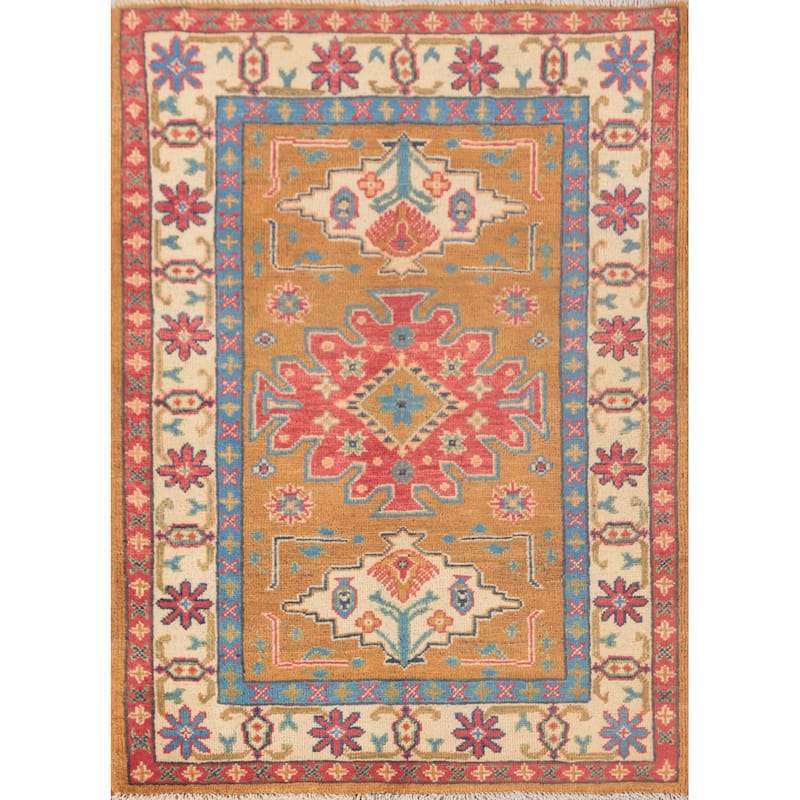 Kazak Oriental Foyer Rug Handmade Wool Carpet - 2'9" x 3'10"