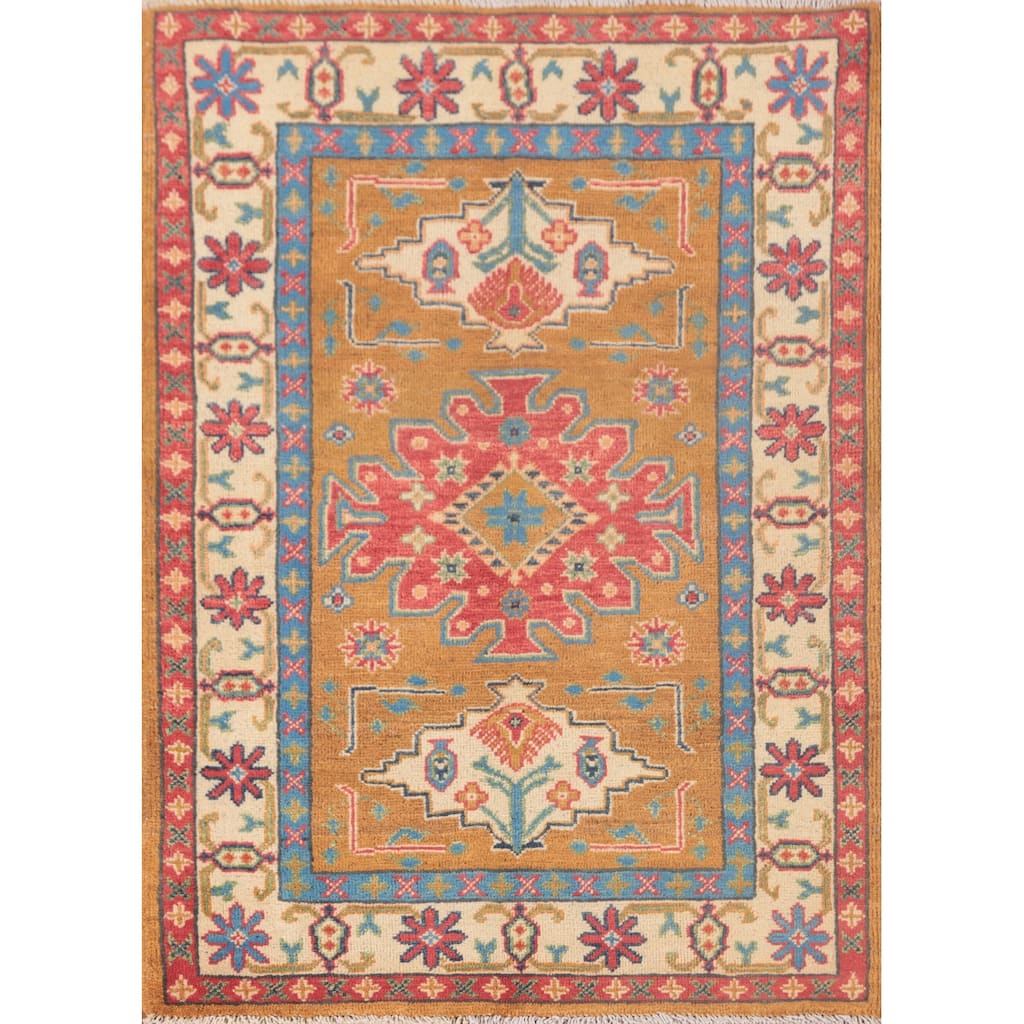 Kazak Oriental Foyer Rug Handmade Wool Carpet - 2'9" x 3'10"