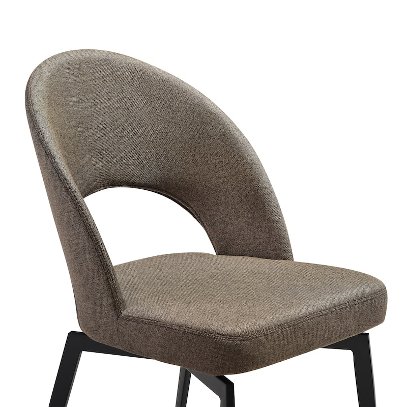 Lucia Brown or Grey Upholstered Swivel Dining Chairs - Set of 2