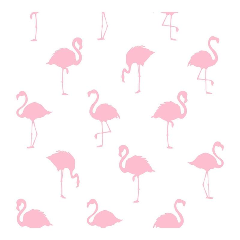 ESTA Home Lovett Pink Flamingo Wallpaper - 20.5 x 396 x 0.025