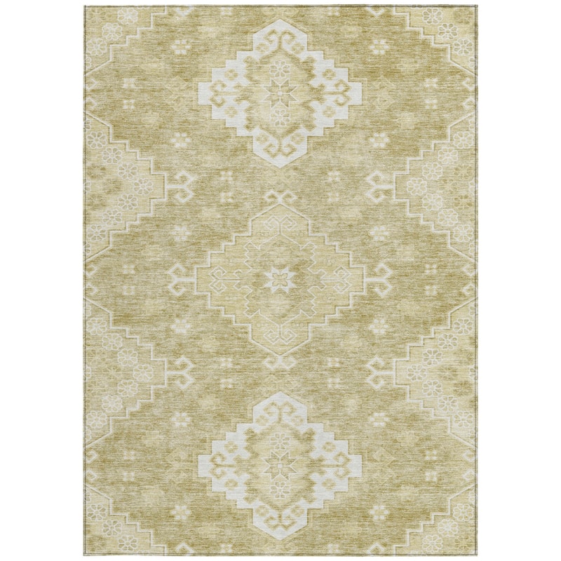 HomeRoots Medallion Traditional Rectangle Outdoor Rug