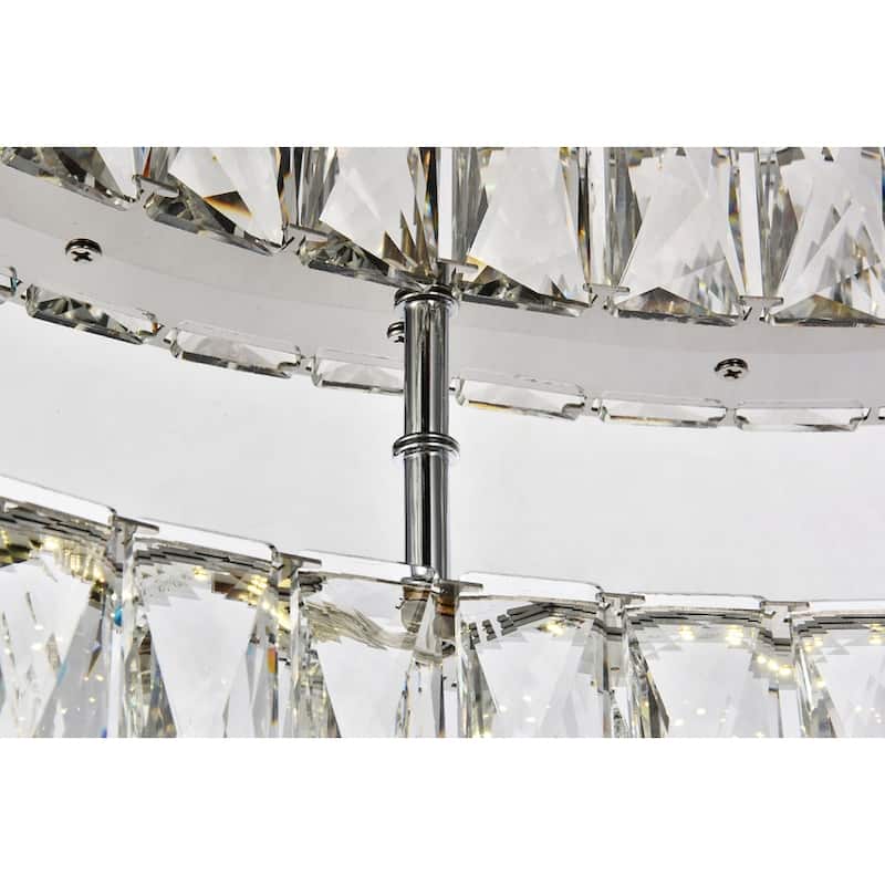 Monroe Collection Flush mount D25.6 H5.1" Chrome Finish
