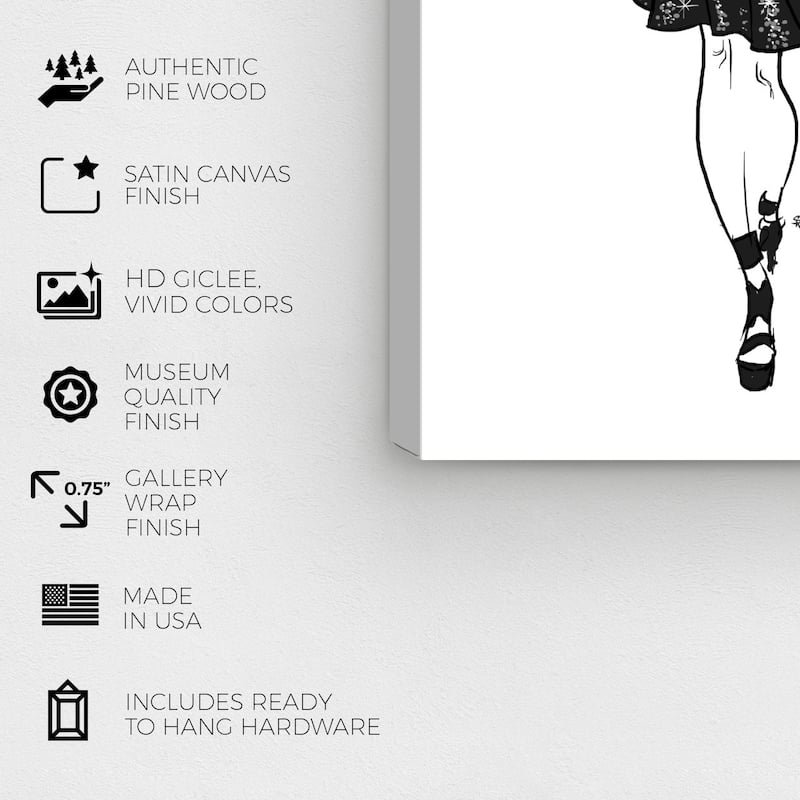 Wynwood Studio Canvas Fashion and Glam Fashion Runway 1 Black and Glam Wall Art Canvas Print