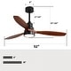 preview thumbnail 96 of 189, Sofucor 42"/48"/ 52"/60"Noiseless Walnut Wood Ceiling Fan with Remote Control, Integrated Light Optional