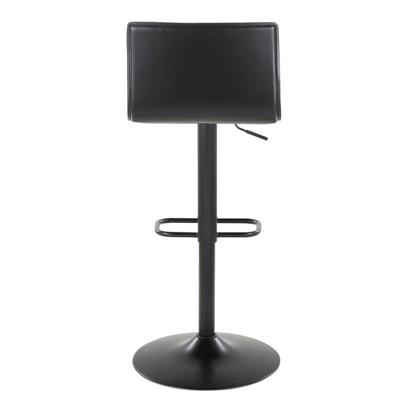 Porch & Den Mara Upholstered Adjustable Bar Stool with Rounded Rectangle Footrest (Set of 2)