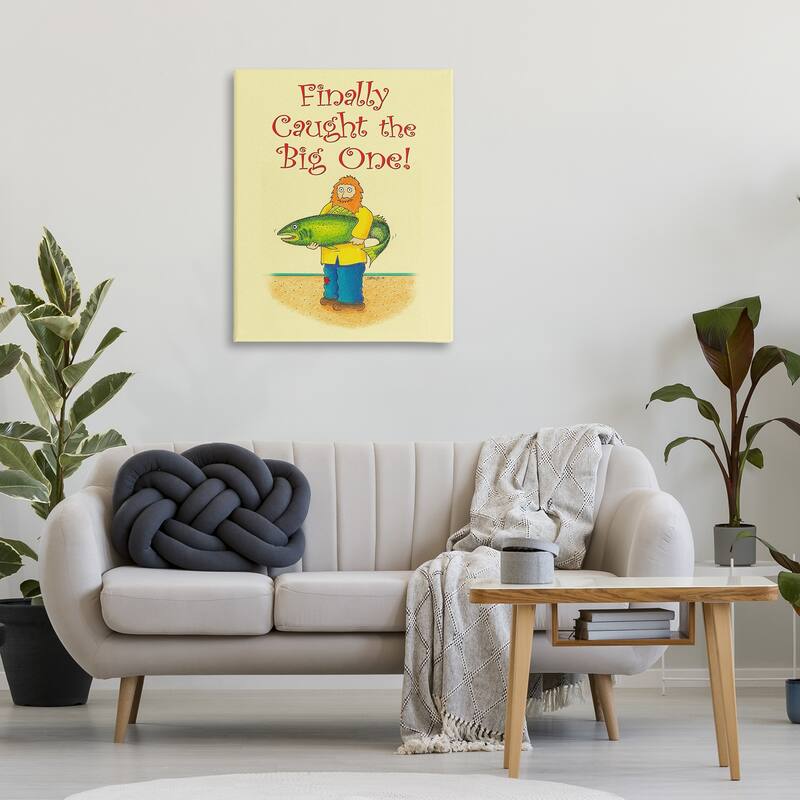 Stupell The Big One Fisherman Canvas Wall Art Design By Roger Straub