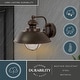 preview thumbnail 2 of 7, VAXCEL Harwich 10.25 in. H 1-Light Burnished Bronze Coastal Outdoor Wall Sconce, Steel, Clear Seeded Glass Shade