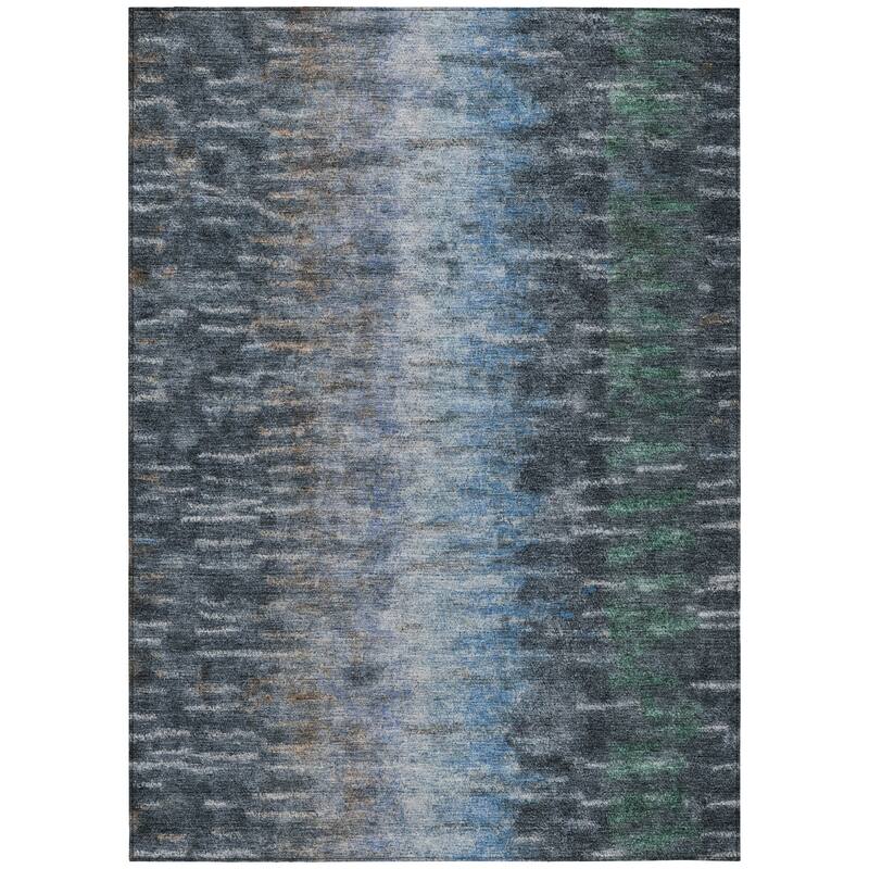 Machine Washable Indoor/ Outdoor Contemporary Ombre Chantille Rug