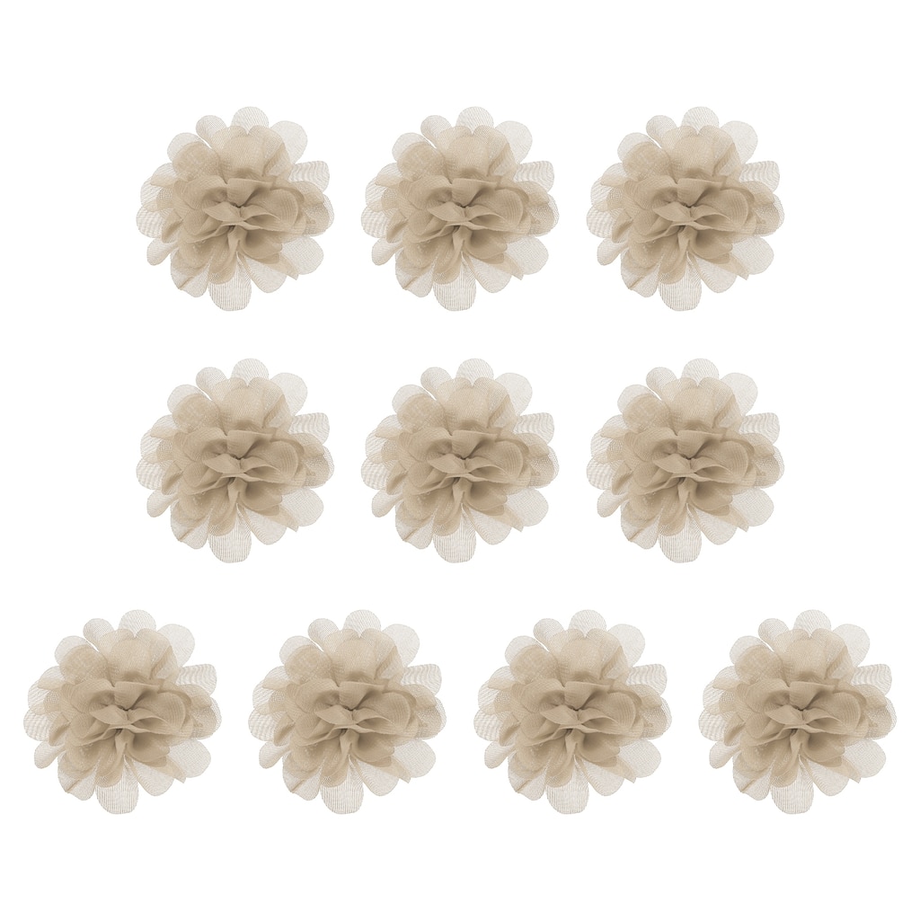 10Pcs Chiffon Flowers Fabric Flower Sewing Fabric Appliques