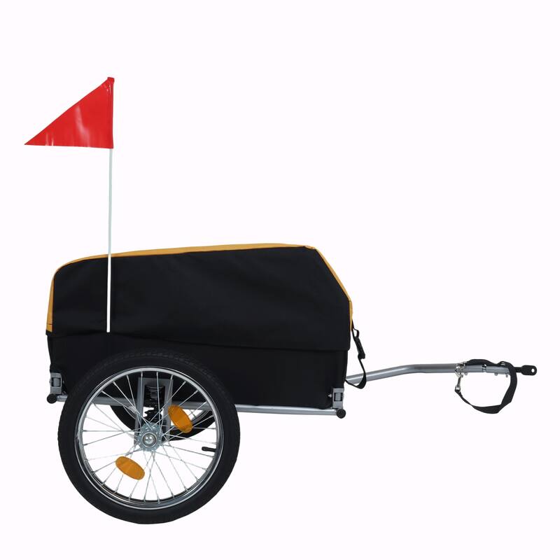 Heavy-Duty Bike Cargo Trailer with Removable Waterproof Cover - 88 lbs Capacity, 16" All-Terrain Wheels