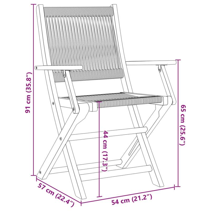 vidaXL Bistro Set Grey Solid acacia wood, polypropylene Standard