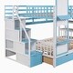 preview thumbnail 18 of 21, Full-Over-Full Wood Bunk Bed with Drawers, Shelves and Slide