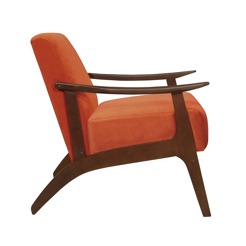 Parlier Velvet Wood Arm Accent Chair