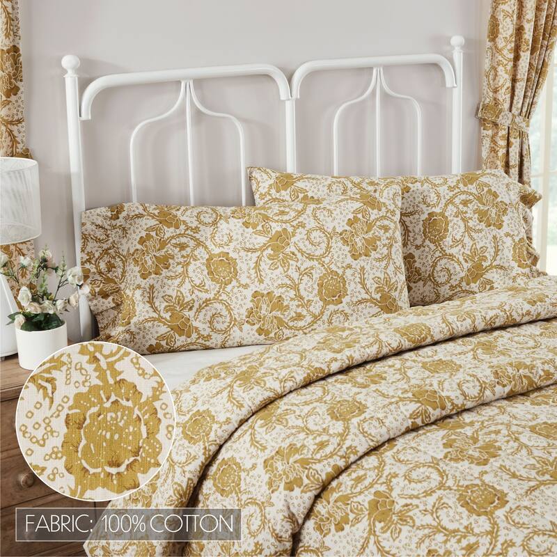 Dorset Gold Floral Pillow Case Set