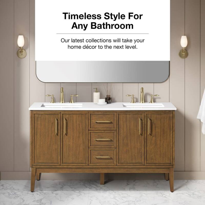 Ove Decors KIRA-60 Kira 60" Free Standing Double Basin Vanity Set with