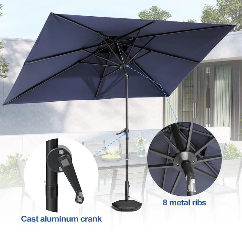 Pellebant Outdoor 10 x 6.5 Ft Market Umbrella with Double Top