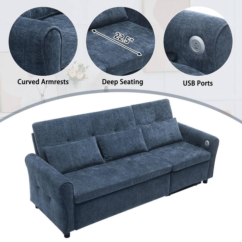 2-in-1 Sofa 82-inch three-person sofa