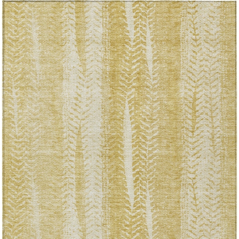 HomeRoots Botanical Leaves Transitional Rectangle Outdoor Rug