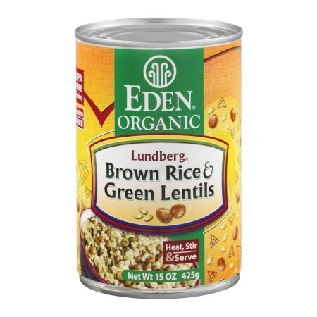 Eden Organic Brown Rice & Green Lentils, 15-Ounce Cans (Pack of 12)