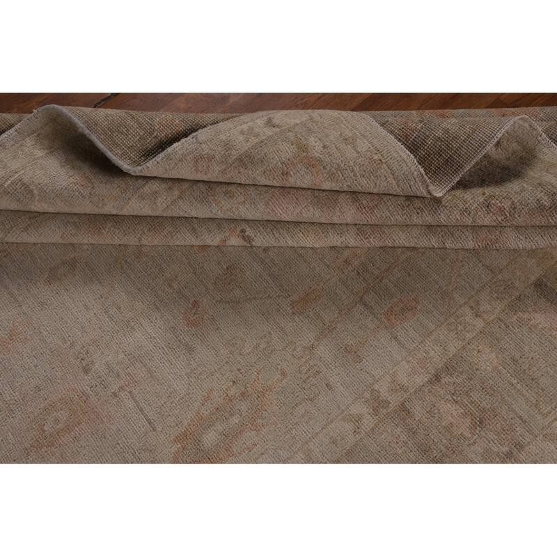 Transitional Oushak Vegetable Dye Turkish Rug Hand-Knotted Wool Carpet - 5'11"x 9'0"