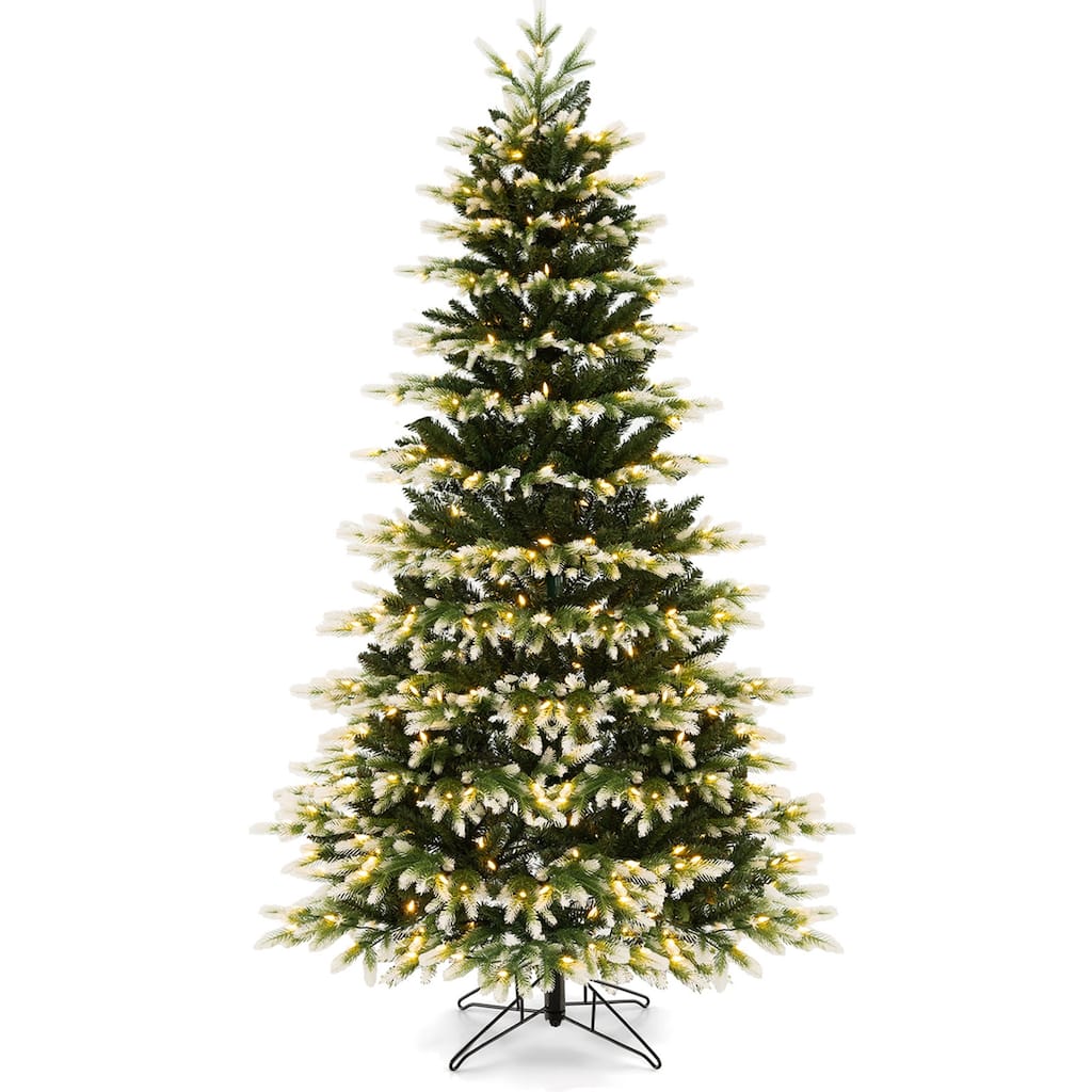 Costway 7 FT Pre-Lit Christmas Tree 3 Modes Hinged with Quick Power - See Details