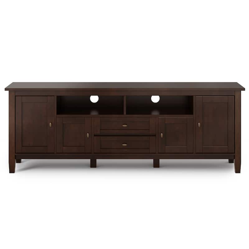 WYNDENHALL Norfolk SOLID WOOD 72 inch Wide TV Media Stand For TVs up to 80 inches - 72'' W x 17.5'' D x 26'' H