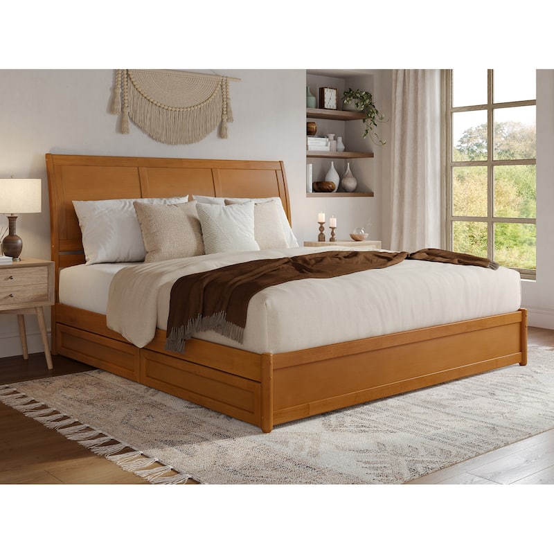 Andorra Platform Bed with Panel Footboard and Storage Drawers