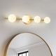 preview thumbnail 7 of 18, Modern Matte White Glass Globe Bathroom Linear Vanity Light 4-Light