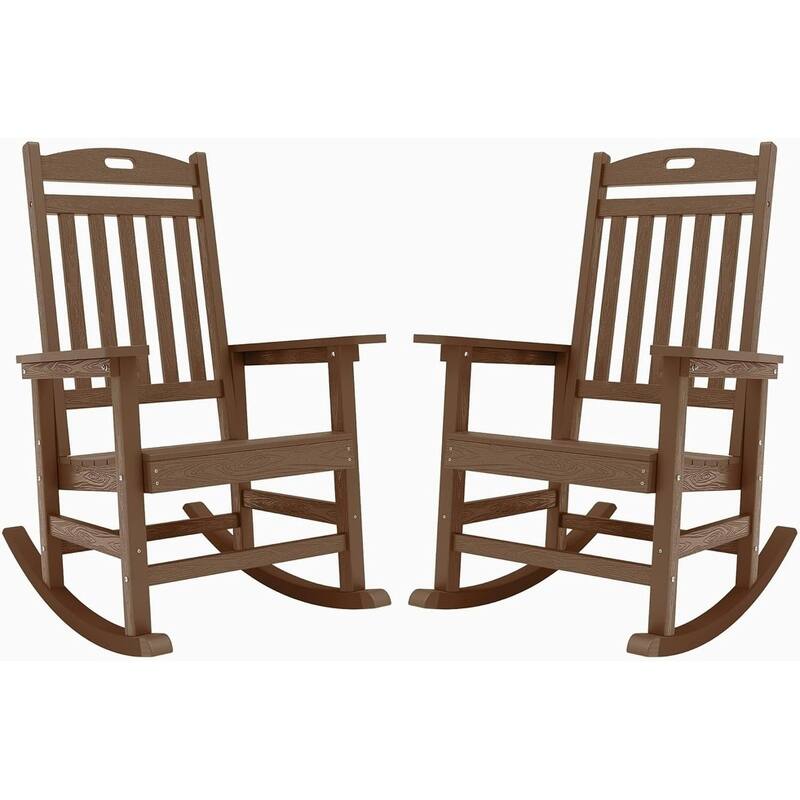 WINSOON All Weather Outdoor Rocking Chair, Set of 2 - Teak
