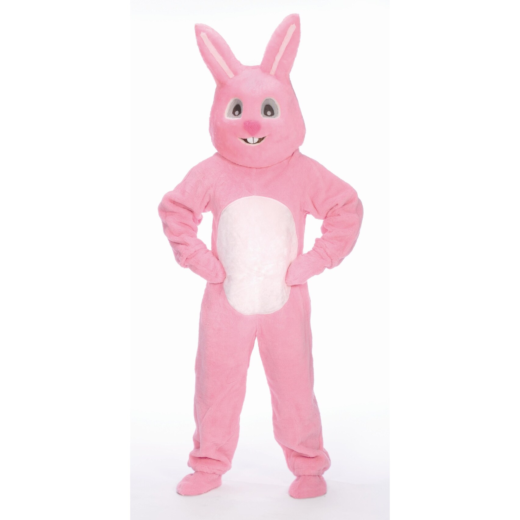 Shop 4 Piece Pink Easter Bunny Suit With Mascot Head Adult Size Large On Sale Overstock 24152382