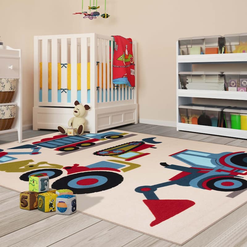 Superior Country Trucking Non-Slip Kids Washable Indoor Area Rug - 2' x 3'