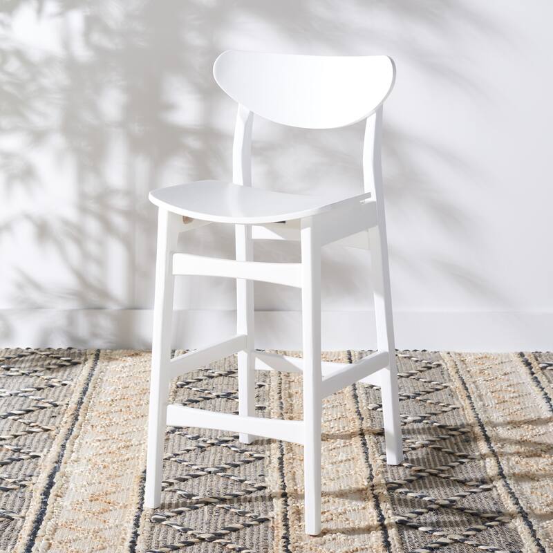SAFAVIEH Glennie Counter Stool - 17" W x 23" D x 38" H - 17Wx23Dx38H - White