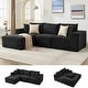 preview thumbnail 1 of 54, 109'' Corduroy Modular Sectional Sofa with Chaise