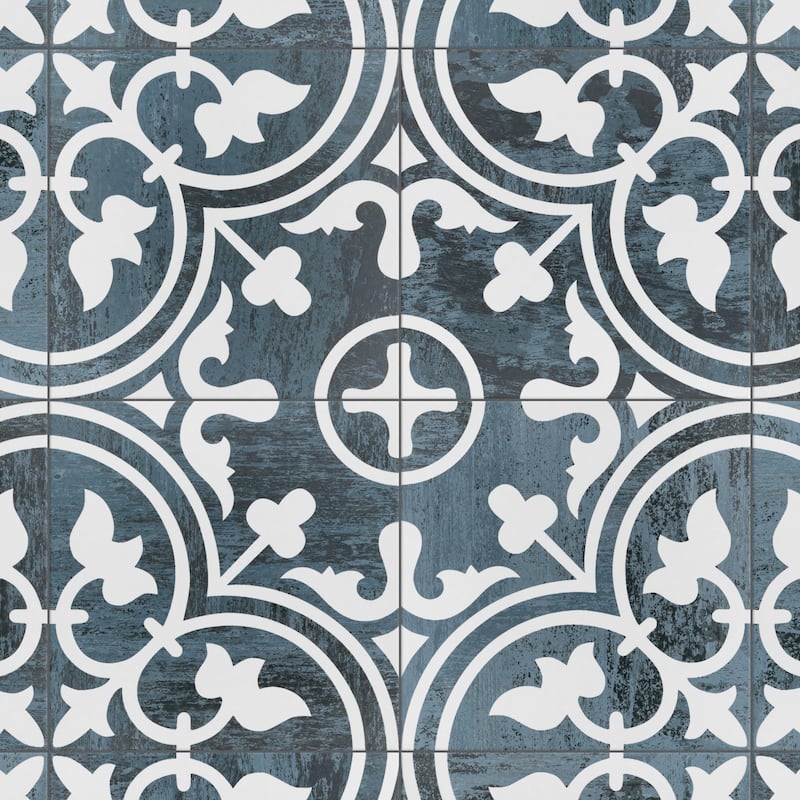 Merola Tile Cassis Arte Black Night 9-3/4" x 9-3/4" Porcelain Floor and Wall Tile