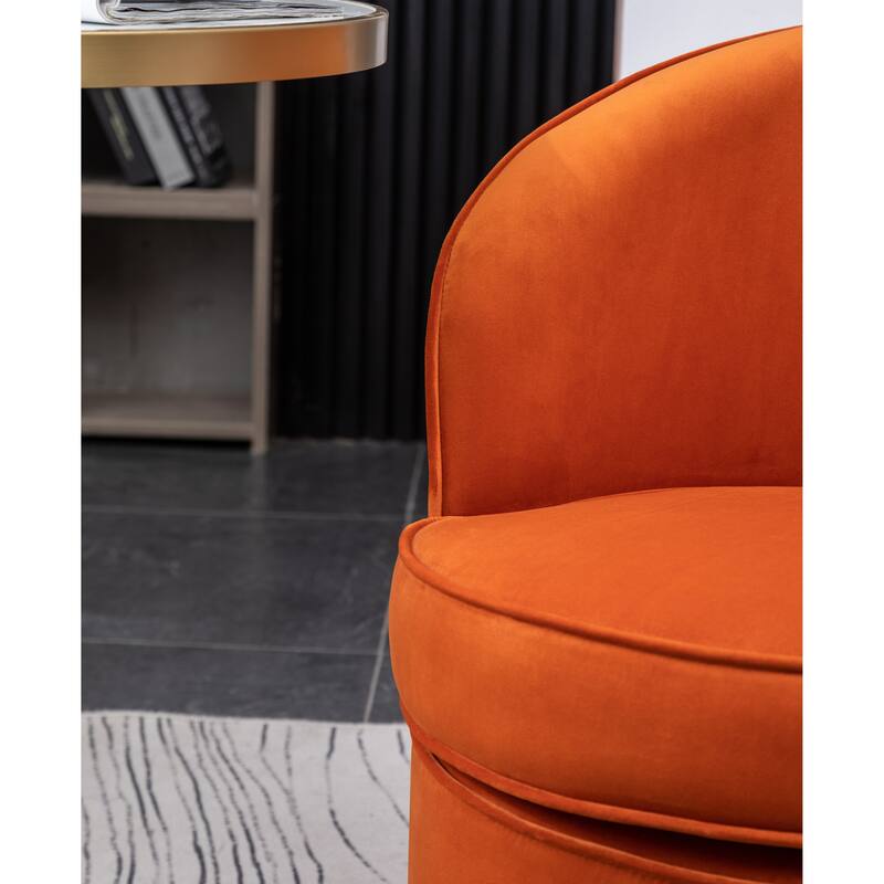 Roundhill Furniture Wania Contemporary Velvet Swivel Chair, Blue
