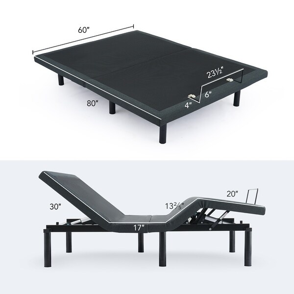CO-Z Zero Clearance Massaging Bed Frame with Remote, Adjustable