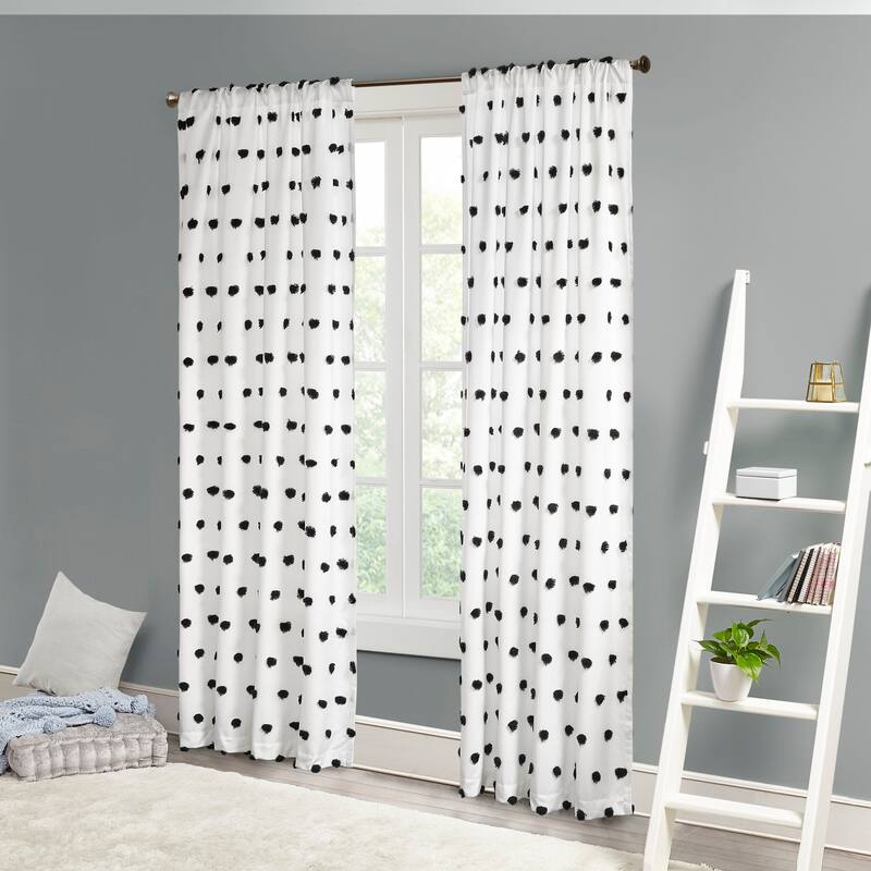 Intelligent Design Sophie Pom Pom Embellished Single Window Panel