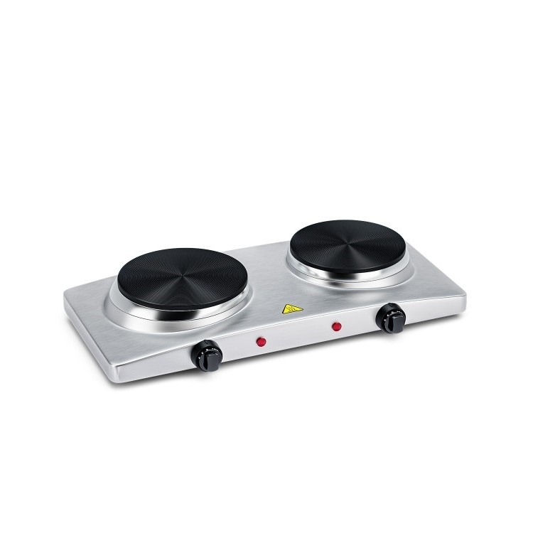 Dual Heating Infrared Portable Electric Countertop Burner - 19 Inches x 11 Inches x 3.5 Inches (LxWxH) - Silver-Black